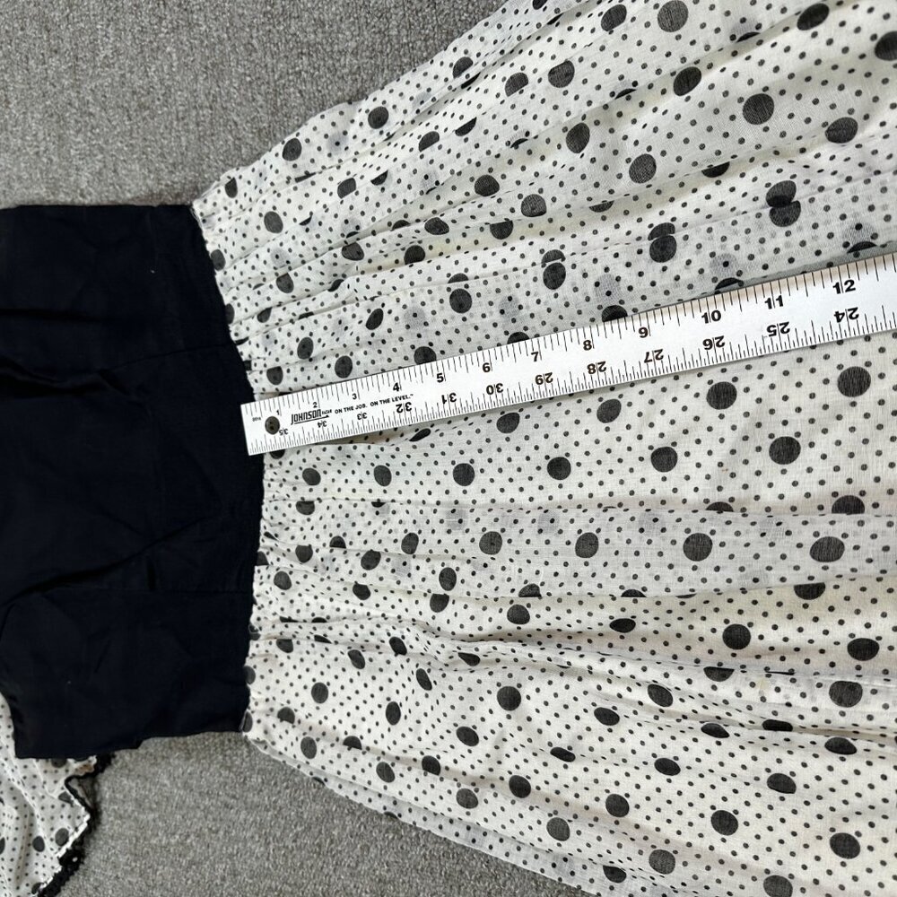Vintage Darling Debs 60s 70s Polka Dot Off Shoulder Ruffle Maxi Dress X-Small - Picture 6 of 8